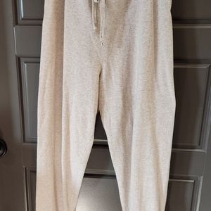 Eileen Fisher Organic Cotton Lounge Sweatpants Joggers Oatmeal Size S/P $198